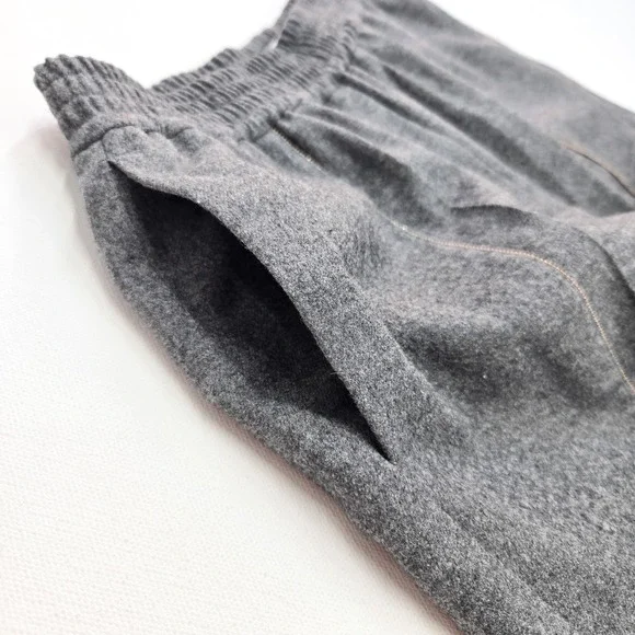 Brunello Cucinelli Elastic Pull On Shorts 8 Gray Italy Patch Pocket High Waist‎